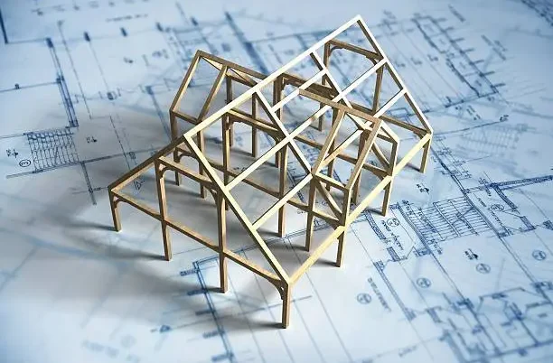 A model of a House A simple wood model of a house structure